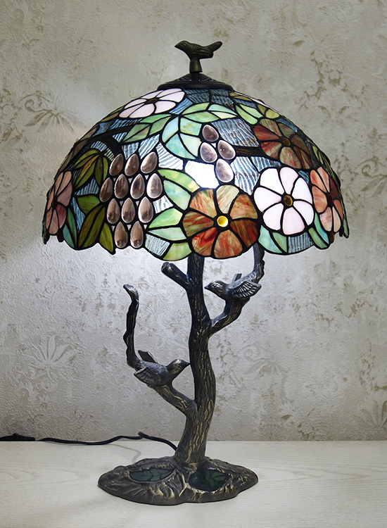 Настольная лампа виноград с птичками RCN 03 T