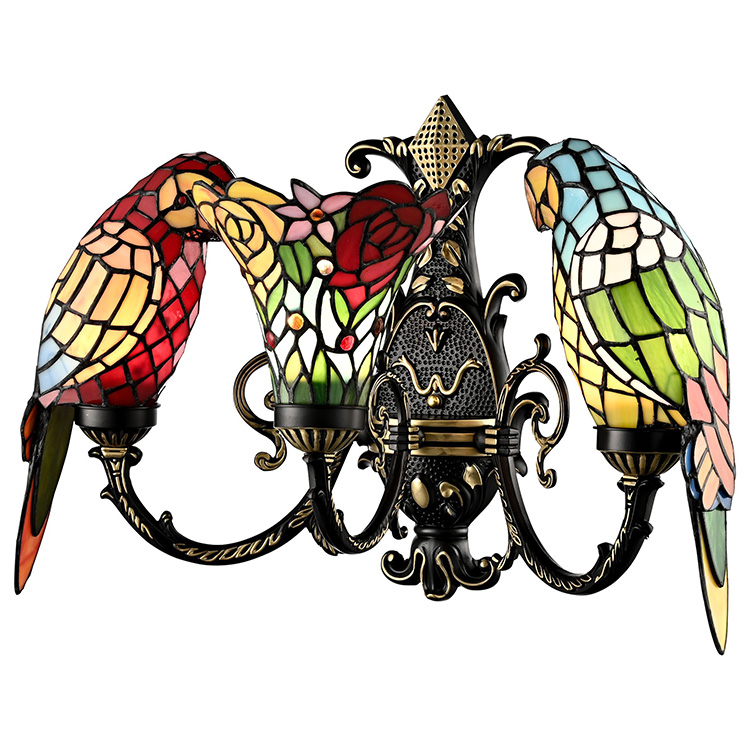 Бра с попугаями в стиле тиффани RCN 89-3