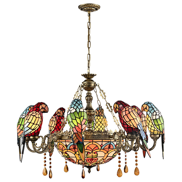 Люстра тиффани попугаями 89-4/2